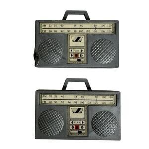 Vintage Barbie Boom Box Toy Stereo by Meritus Industries 1984 Lot of 2